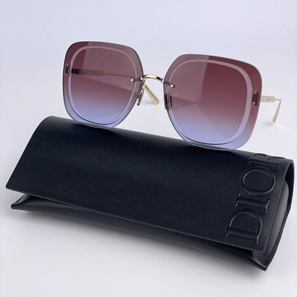 NEW Dior ULTRADIOR SU B0D2 Burgundy Gold Brown Women Square Oversized Sunglasses